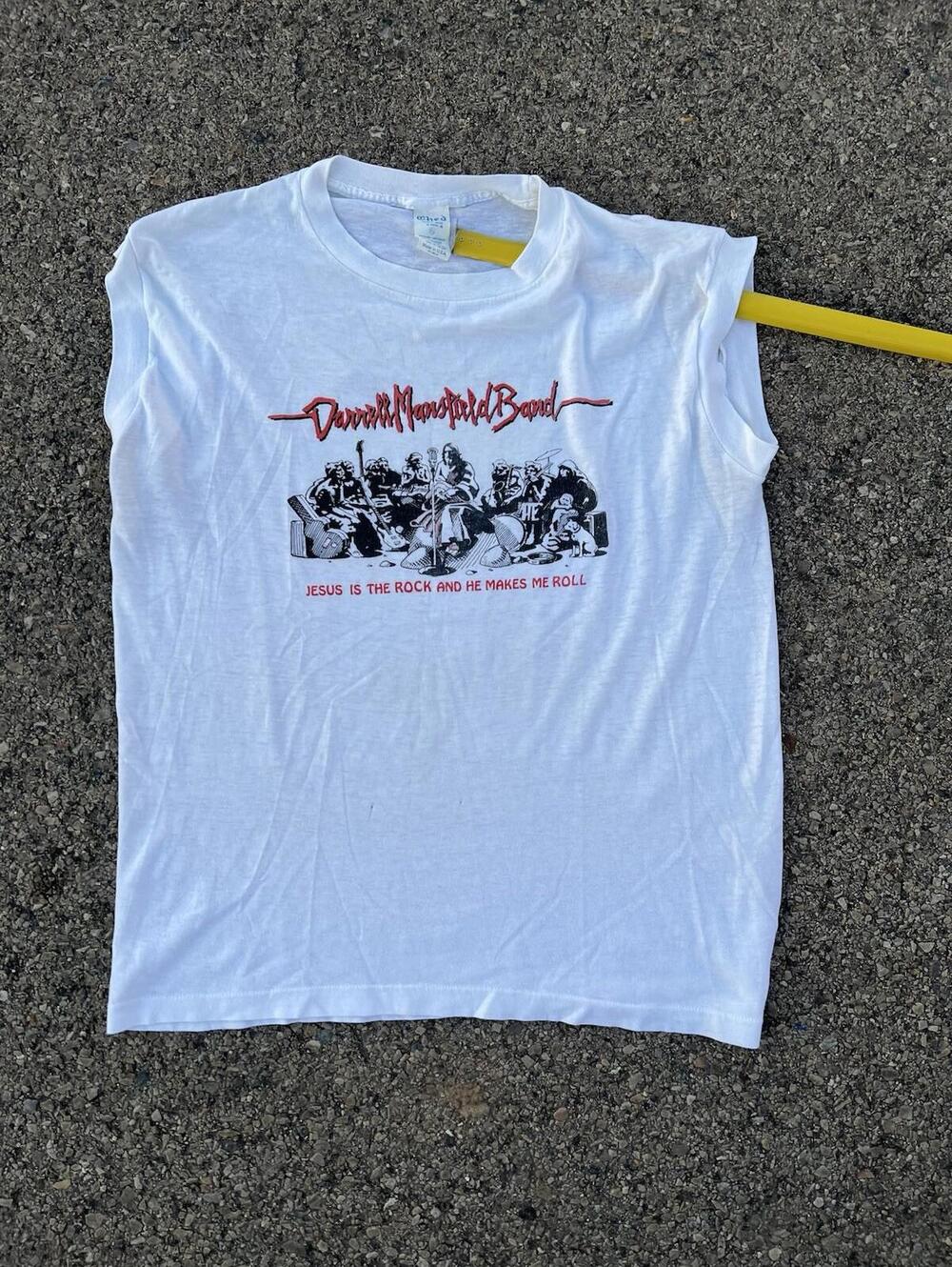 80s Vtg Darrell Mansfield Band Shirt XL Jesus Rock Roll Tank Top Single USA